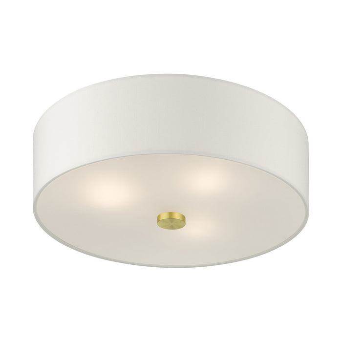 Livex Lighting 51054-12 Three Light Semi Flush Mount, Satin Brass
