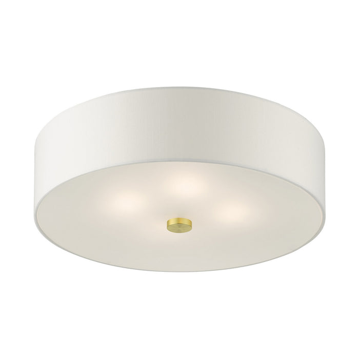 Livex Lighting 51055-12 Four Light Semi Flush Mount, Satin Brass