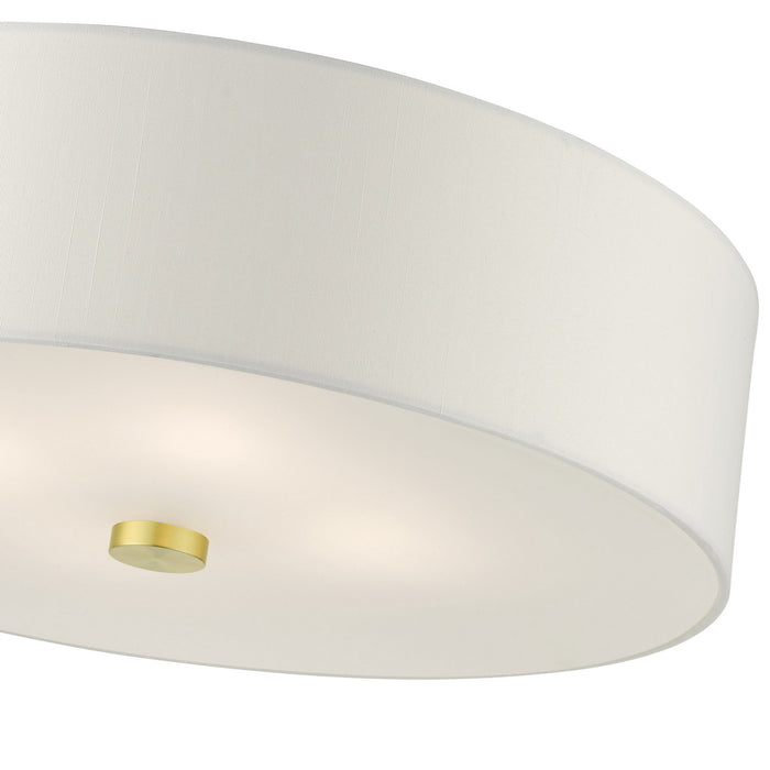 Livex Lighting 51055-12 Four Light Semi Flush Mount, Satin Brass