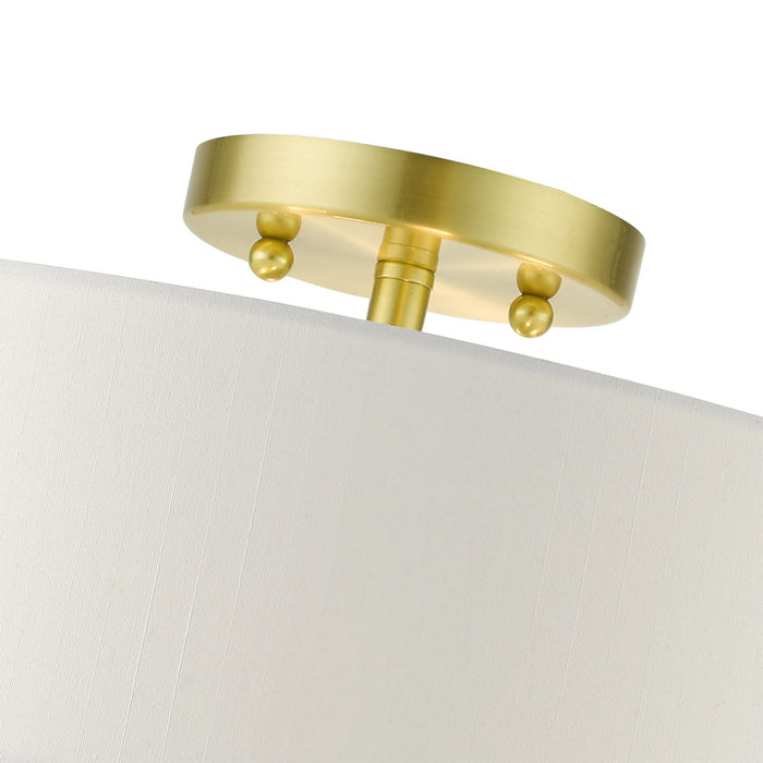 Livex Lighting 51055-12 Four Light Semi Flush Mount, Satin Brass