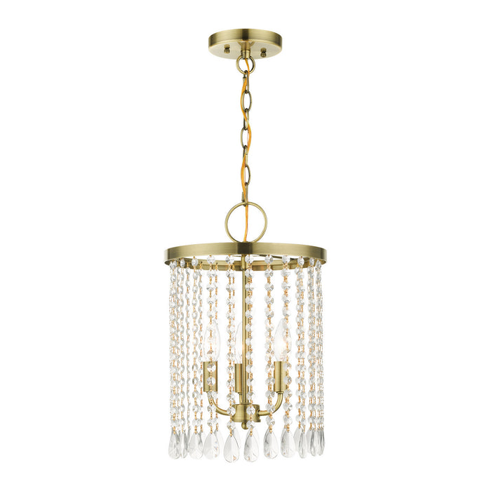 Livex Lighting 51060-01 Three Light Chandelier, Antique Brass