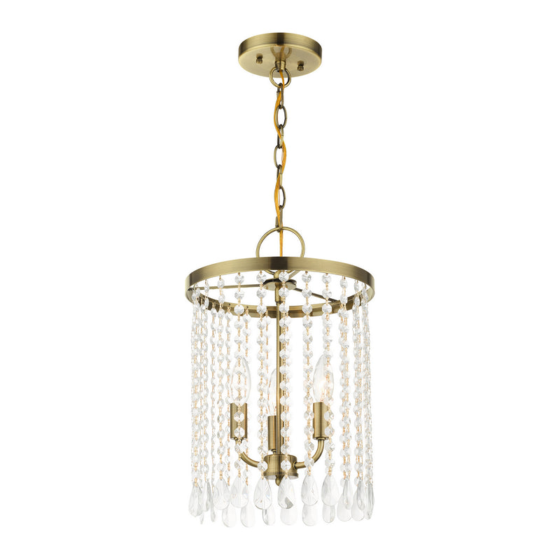 Livex Lighting 51060-01 Three Light Chandelier, Antique Brass