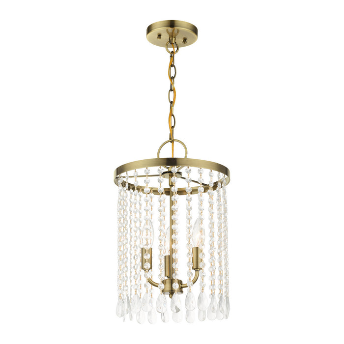 Livex Lighting 51060-01 Three Light Chandelier, Antique Brass