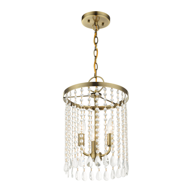 Livex Lighting 51060-01 Three Light Chandelier, Antique Brass