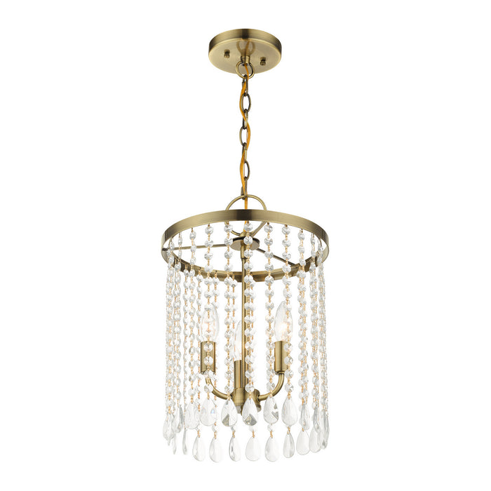Livex Lighting 51060-01 Three Light Chandelier, Antique Brass