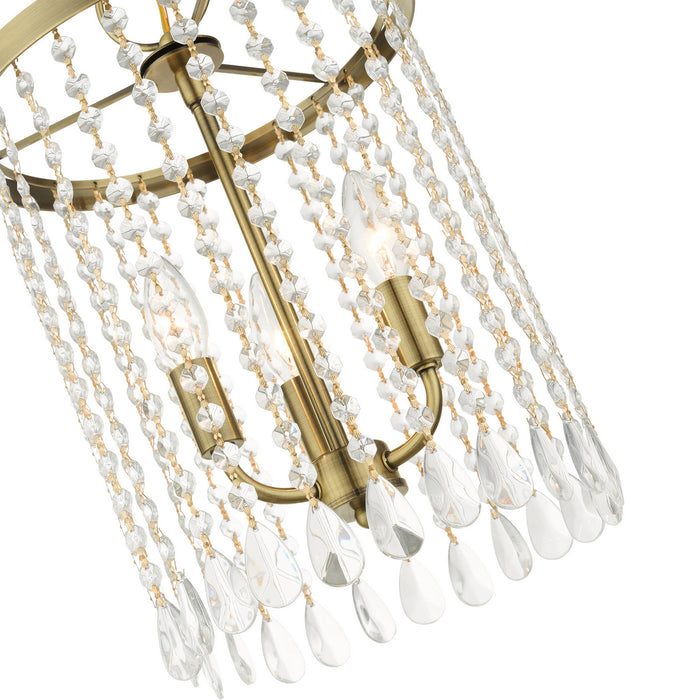 Livex Lighting 51060-01 Three Light Chandelier, Antique Brass