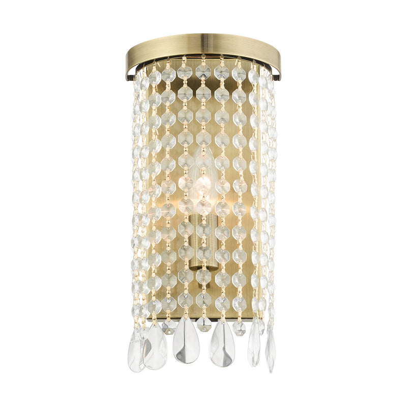 Livex Lighting 51061-01 One Light Wall Sconce, Antique Brass