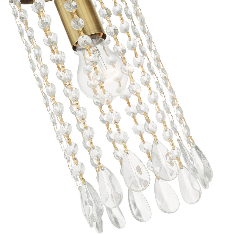 Livex Lighting 51062-01 One Light Mini Pendant, Antique Brass
