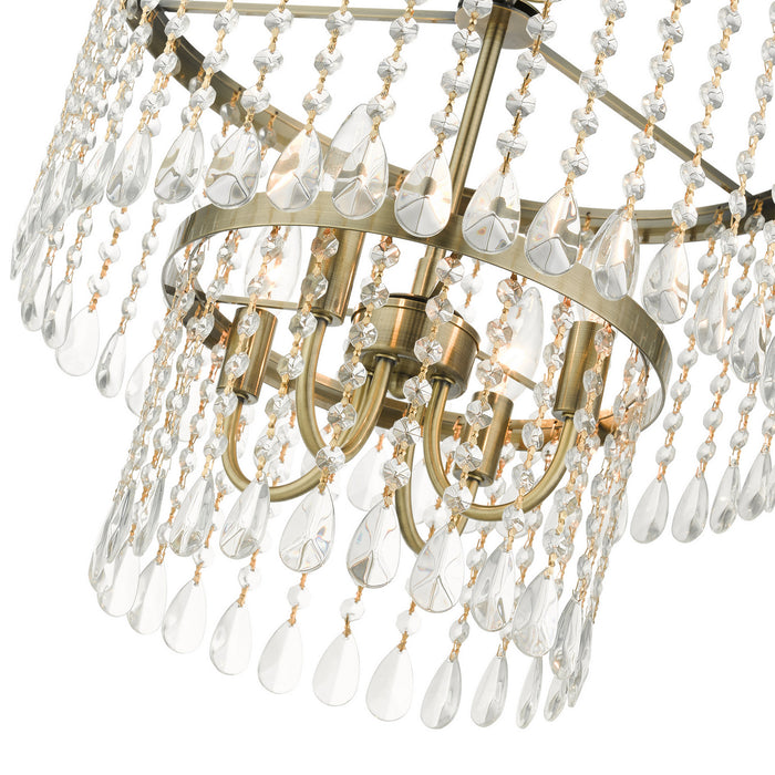 Livex Lighting 51064-01 Four Light Chandelier, Antique Brass
