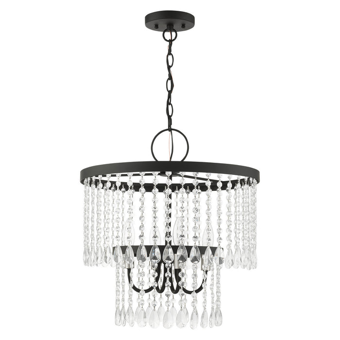 Livex Lighting 51064-04 Four Light Chandelier, Black w/ Brushed Nickels