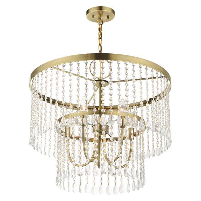 Livex Lighting 51065-01 Five Light Chandelier, Antique Brass