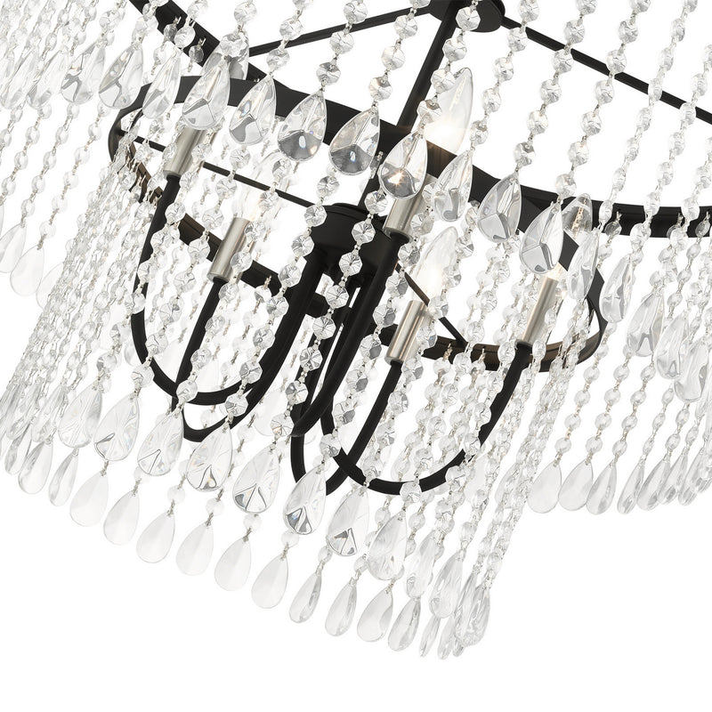 Livex Lighting 51065-04 Five Light Chandelier, Black w/ Brushed Nickels