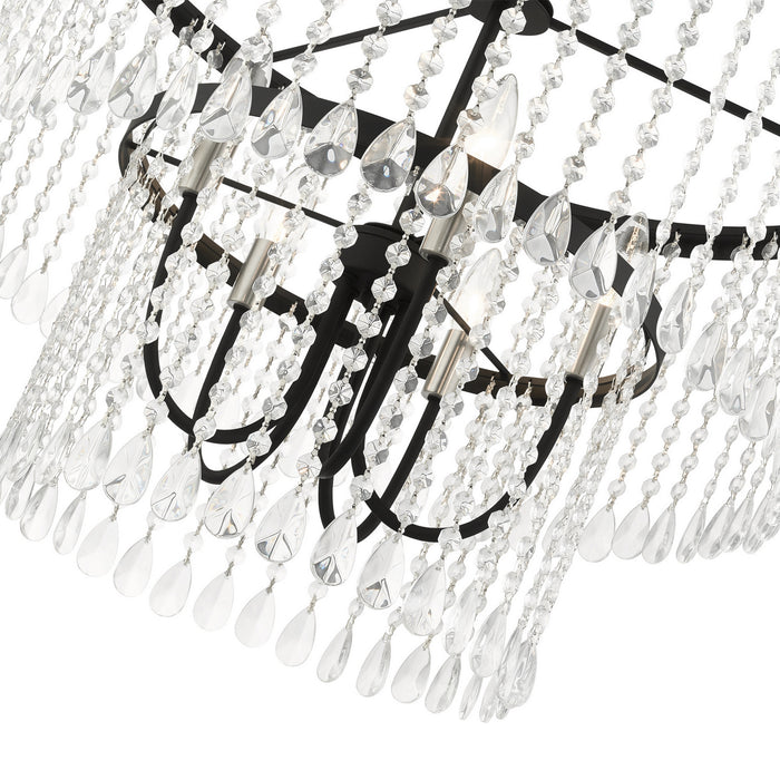 Livex Lighting 51065-04 Five Light Chandelier, Black w/ Brushed Nickels