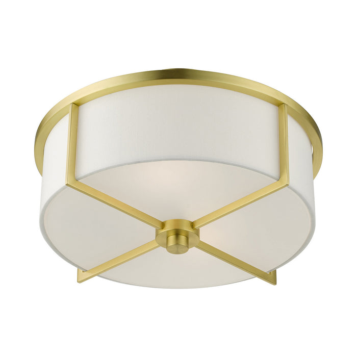 Livex Lighting 51073-12 Two Light Semi Flush Mount, Satin Brass