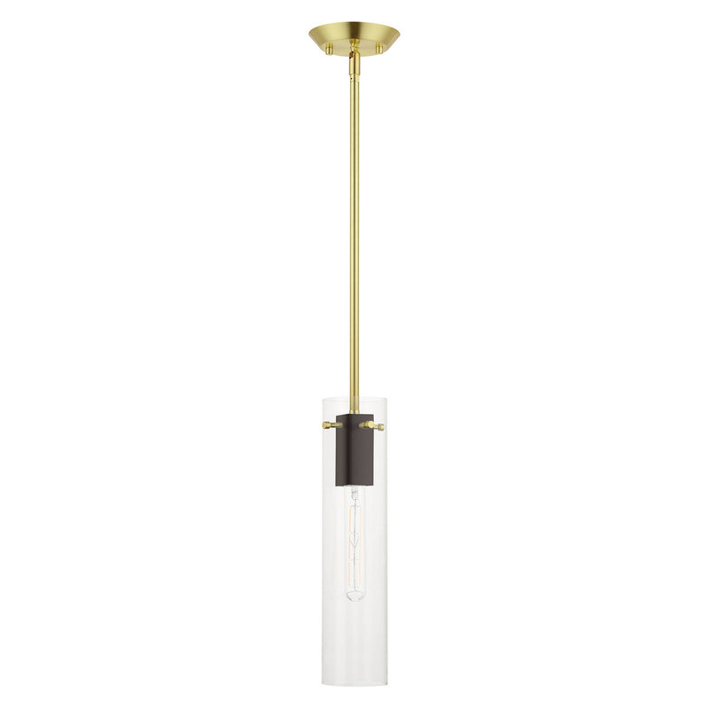 Livex Lighting 51160-12 One Light Pendant, Satin Brass & Bronze