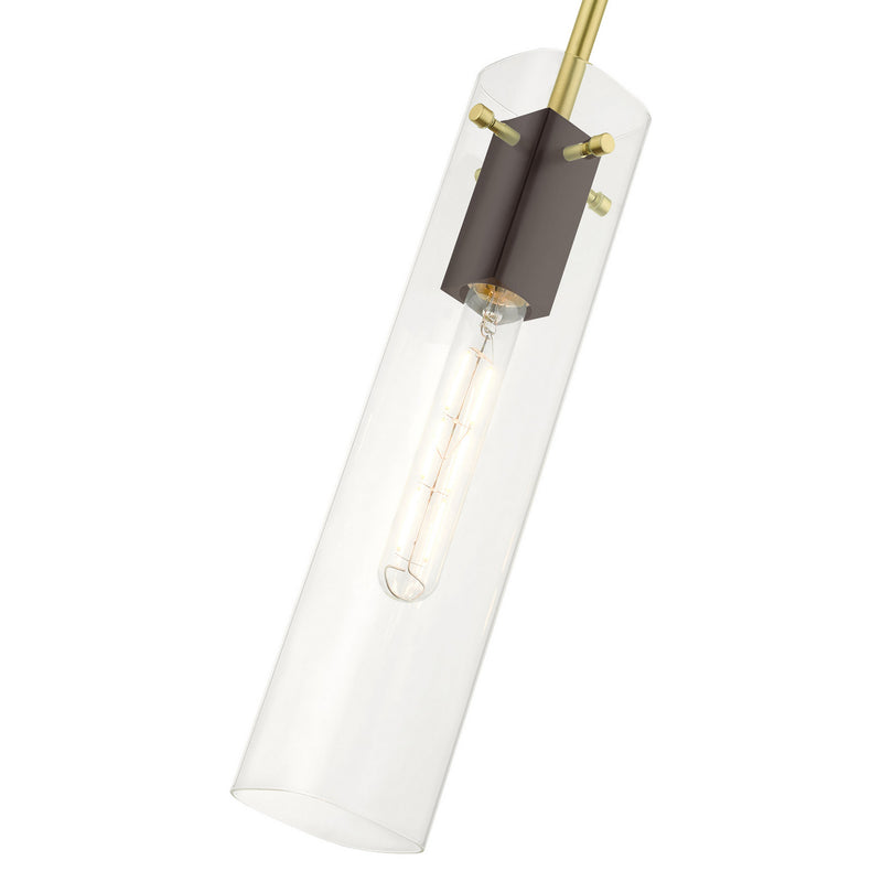 Livex Lighting 51160-12 One Light Pendant, Satin Brass & Bronze