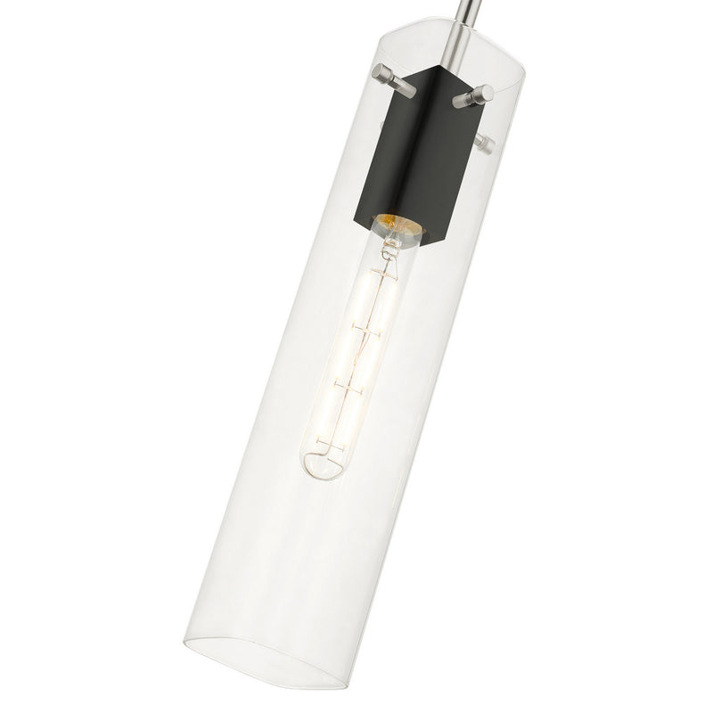 Livex Lighting 51160-91 One Light Pendant, Brushed Nickel & Black