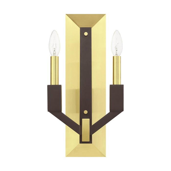 Livex Lighting 51162-12 Two Light Wall Sconce, Satin Brass and Bronze