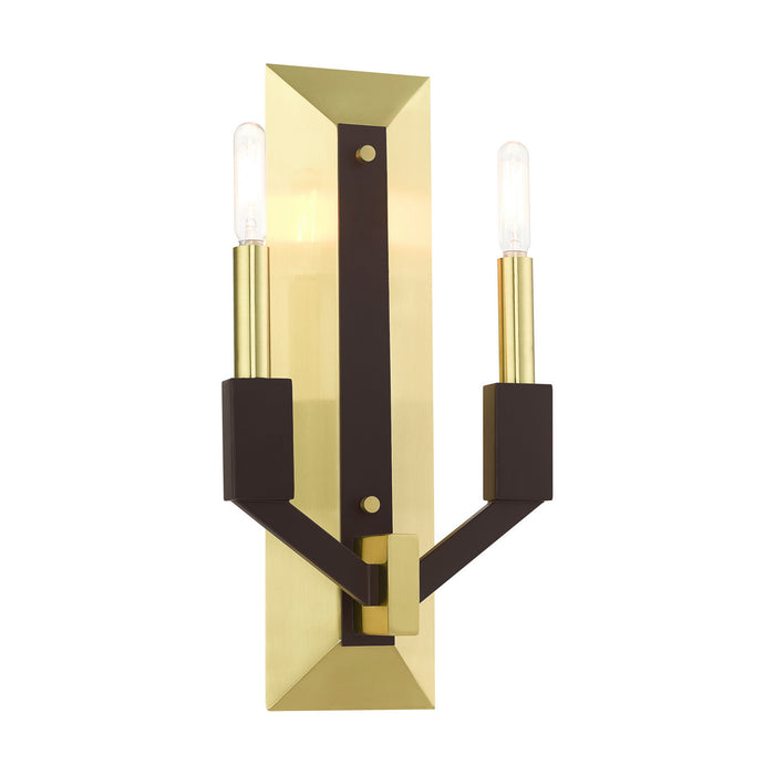 Livex Lighting 51162-12 Two Light Wall Sconce, Satin Brass and Bronze