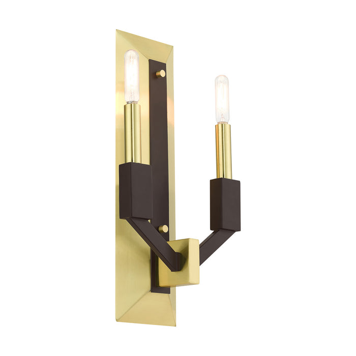 Livex Lighting 51162-12 Two Light Wall Sconce, Satin Brass and Bronze