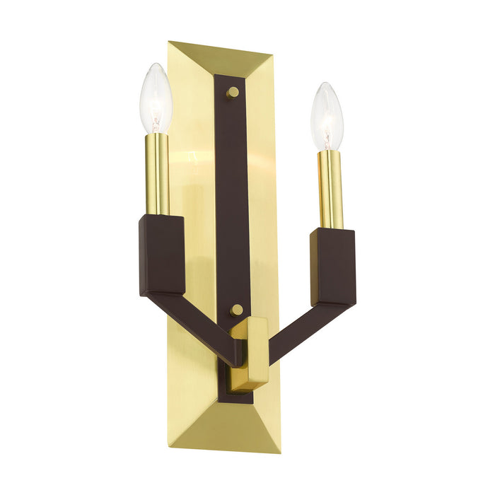 Livex Lighting 51162-12 Two Light Wall Sconce, Satin Brass and Bronze