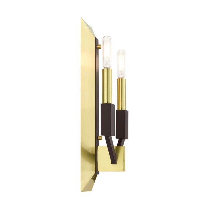 Livex Lighting 51162-12 Two Light Wall Sconce, Satin Brass and Bronze