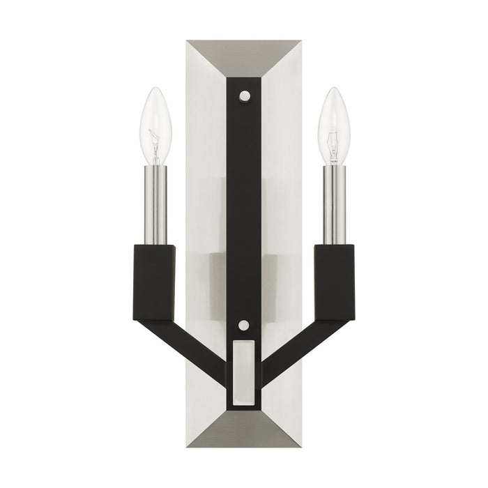 Livex Lighting 51162-91 Two Light Wall Sconce, Brushed Nickel & Black