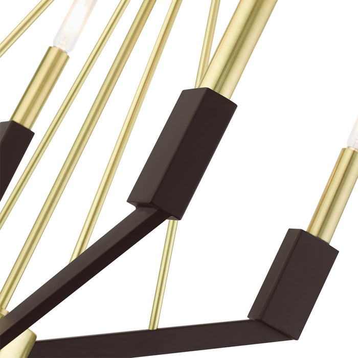 Livex Lighting 51164-12 Four Light Mini Chandelier, Satin Brass and Bronze