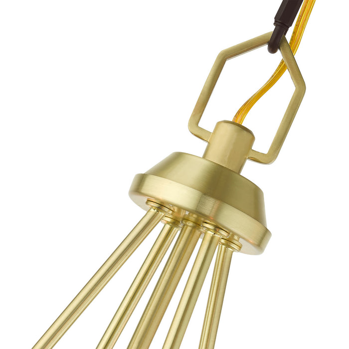 Livex Lighting 51164-12 Four Light Mini Chandelier, Satin Brass and Bronze