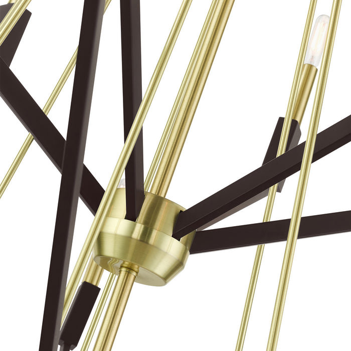 Livex Lighting 51169-12 18 Light Foyer Chandelier, Satin Brass & Bronze