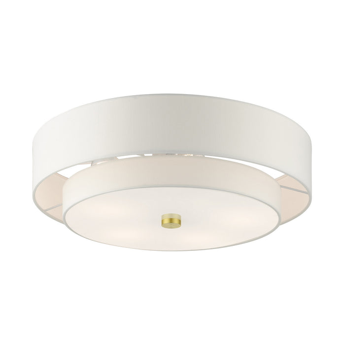 Livex Lighting 52140-12 Five Light Semi Flush Mount, Satin Brass