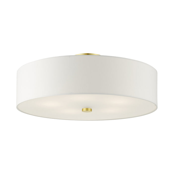 Livex Lighting 52142-12 Five Light Semi Flush Mount, Satin Brass