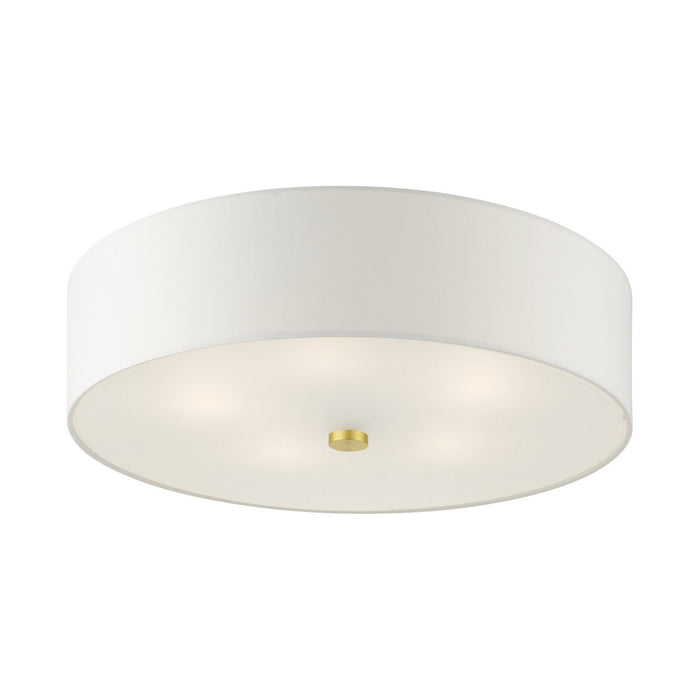 Livex Lighting 52142-12 Five Light Semi Flush Mount, Satin Brass