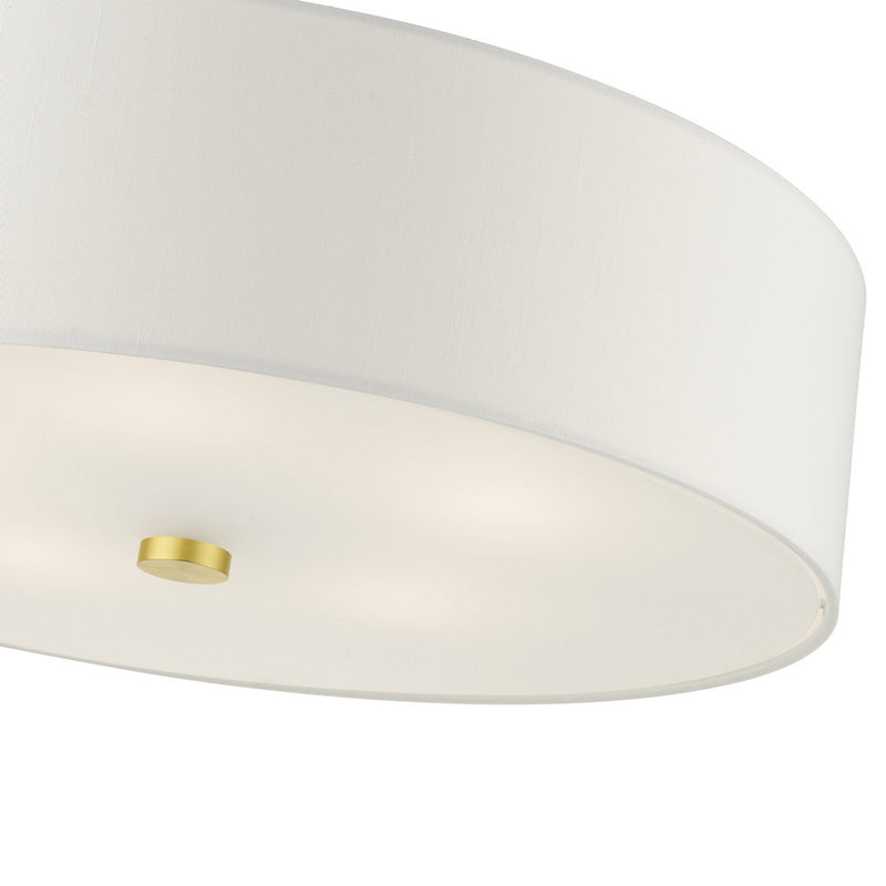 Livex Lighting 52142-12 Five Light Semi Flush Mount, Satin Brass