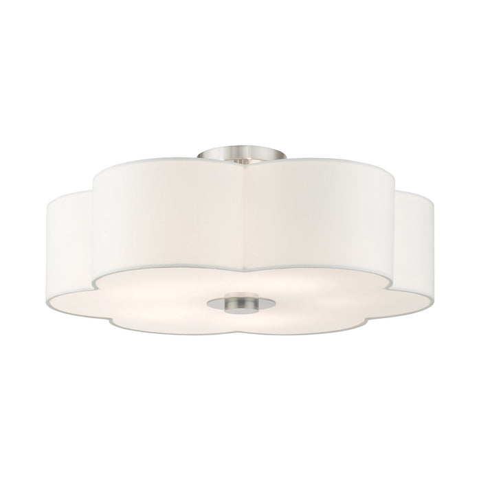 Livex Lighting 52158-91 Five Light Semi Flush Mount, Brushed Nickel