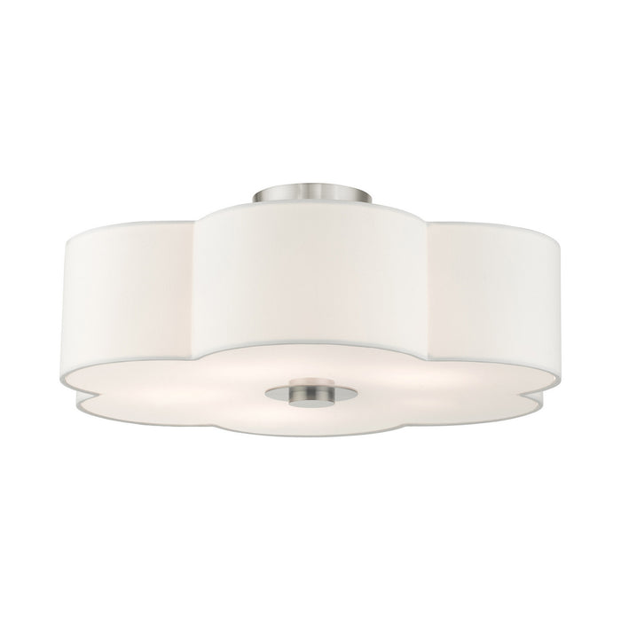 Livex Lighting 52158-91 Five Light Semi Flush Mount, Brushed Nickel