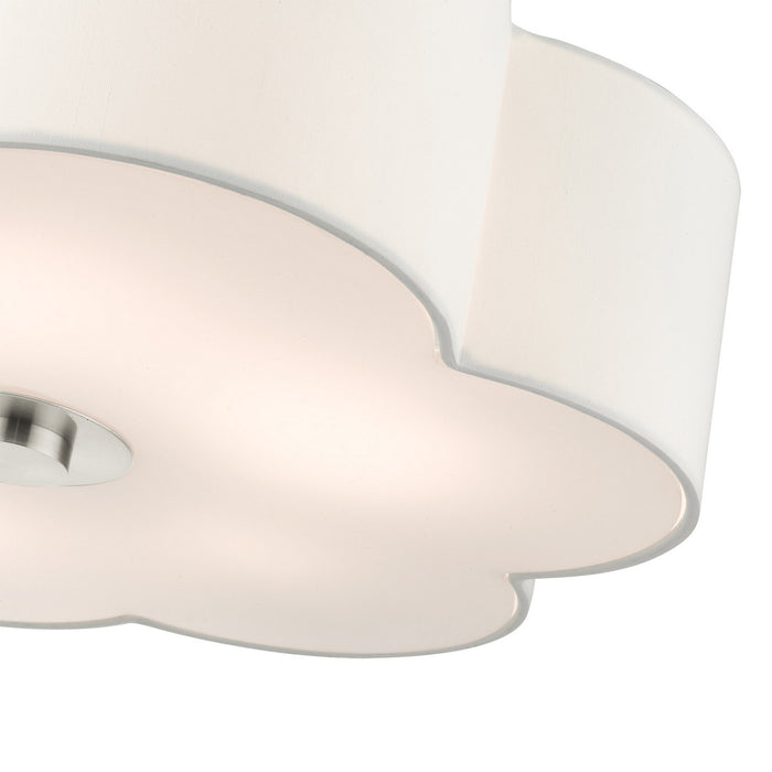Livex Lighting 52158-91 Five Light Semi Flush Mount, Brushed Nickel
