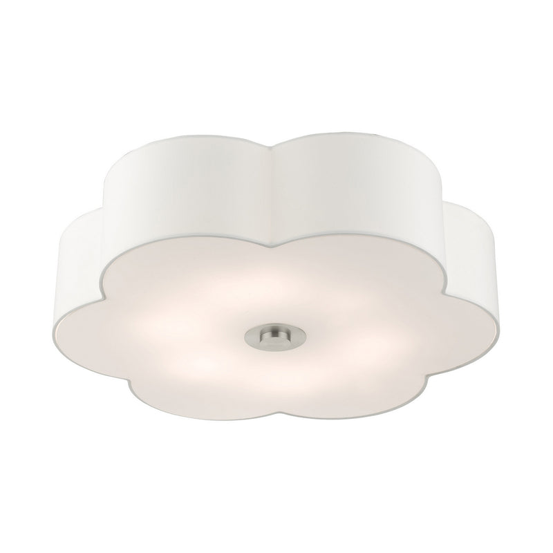 Livex Lighting 52159-91 Six Light Semi Flush Mount, Brushed Nickel