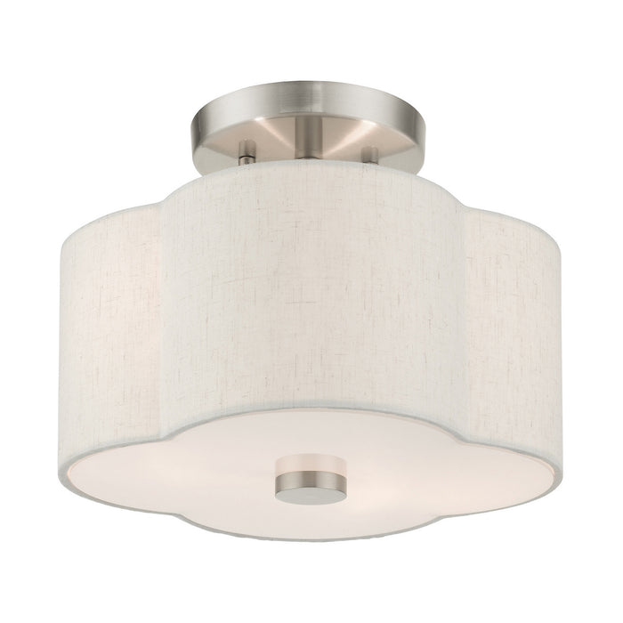 Livex Lighting 58061-91 Two Light Semi Flush Mount, Brushed Nickel