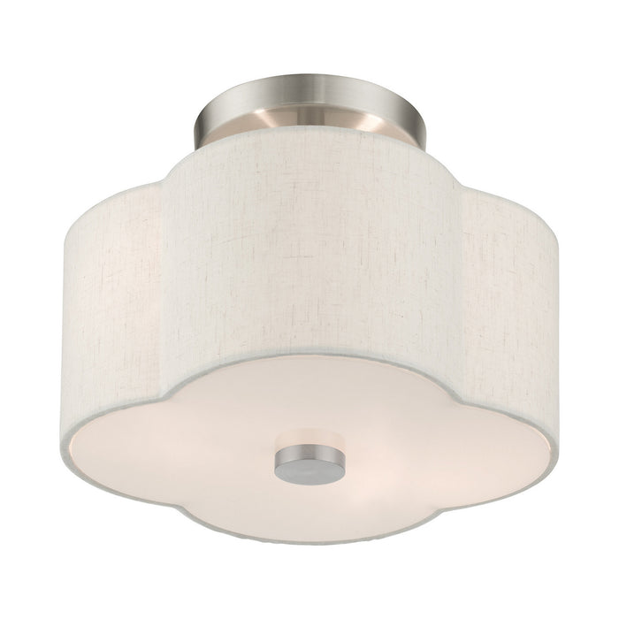 Livex Lighting 58061-91 Two Light Semi Flush Mount, Brushed Nickel
