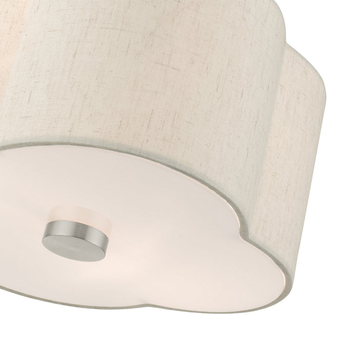 Livex Lighting 58061-91 Two Light Semi Flush Mount, Brushed Nickel