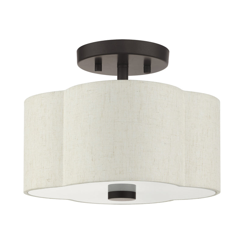 Livex Lighting 58061-92 Two Light Semi Flush Mount, English Bronze