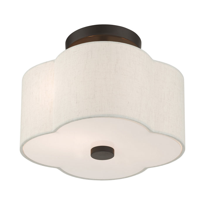 Livex Lighting 58061-92 Two Light Semi Flush Mount, English Bronze