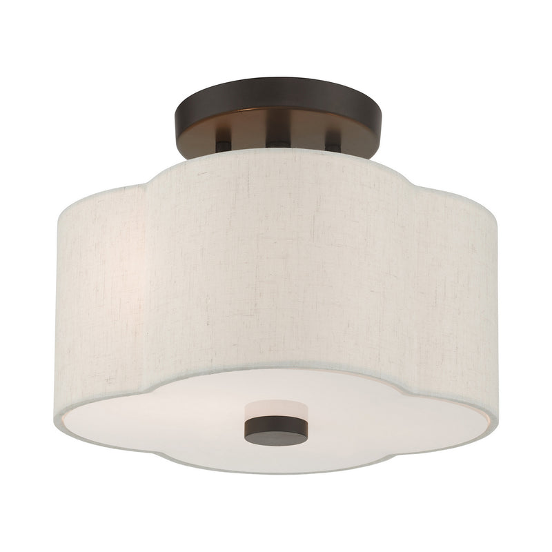Livex Lighting 58061-92 Two Light Semi Flush Mount, English Bronze