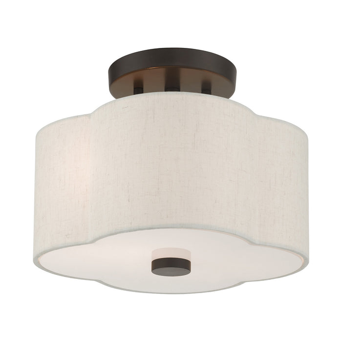 Livex Lighting 58061-92 Two Light Semi Flush Mount, English Bronze