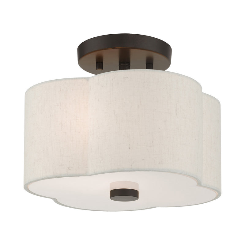 Livex Lighting 58061-92 Two Light Semi Flush Mount, English Bronze