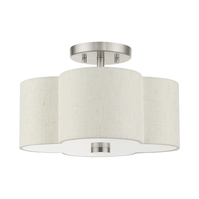 Livex Lighting 58062-91 Two Light Semi Flush Mount, Brushed Nickel