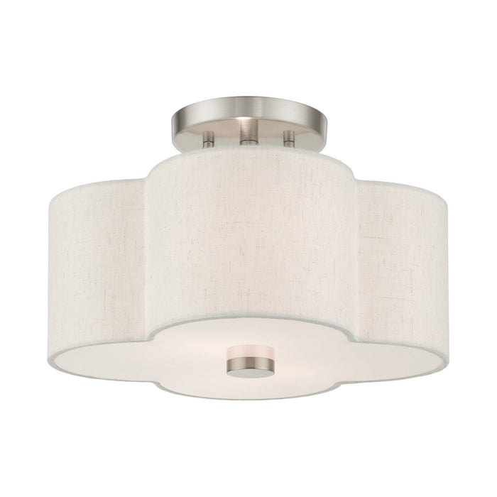 Livex Lighting 58062-91 Two Light Semi Flush Mount, Brushed Nickel