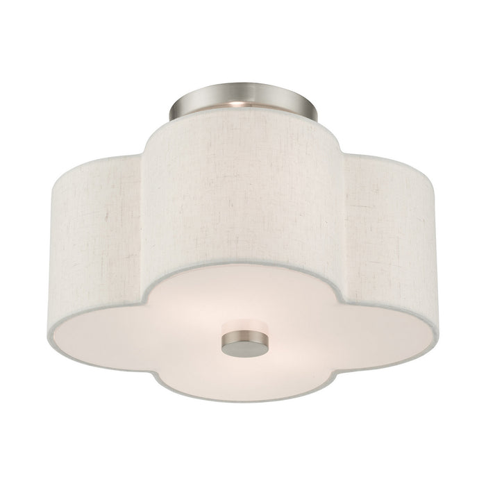 Livex Lighting 58062-91 Two Light Semi Flush Mount, Brushed Nickel