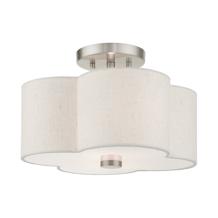Livex Lighting 58062-91 Two Light Semi Flush Mount, Brushed Nickel